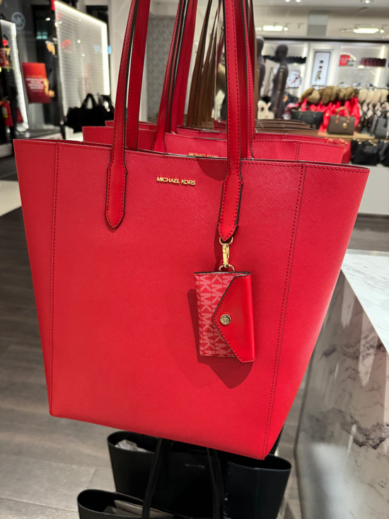 Michael Kors Vincent Large Tote Bag With Card Case In Bright Red (Pre-Order)