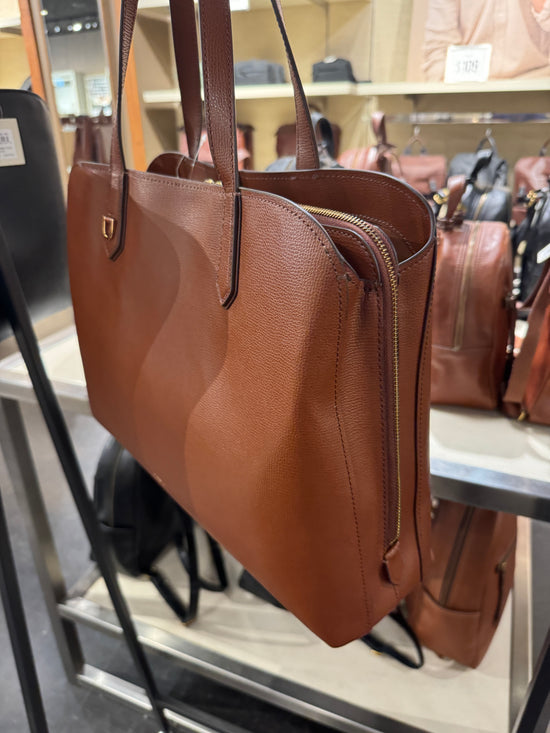 Fossil Wren Work Tote In Medium Brown (Pre-Order)