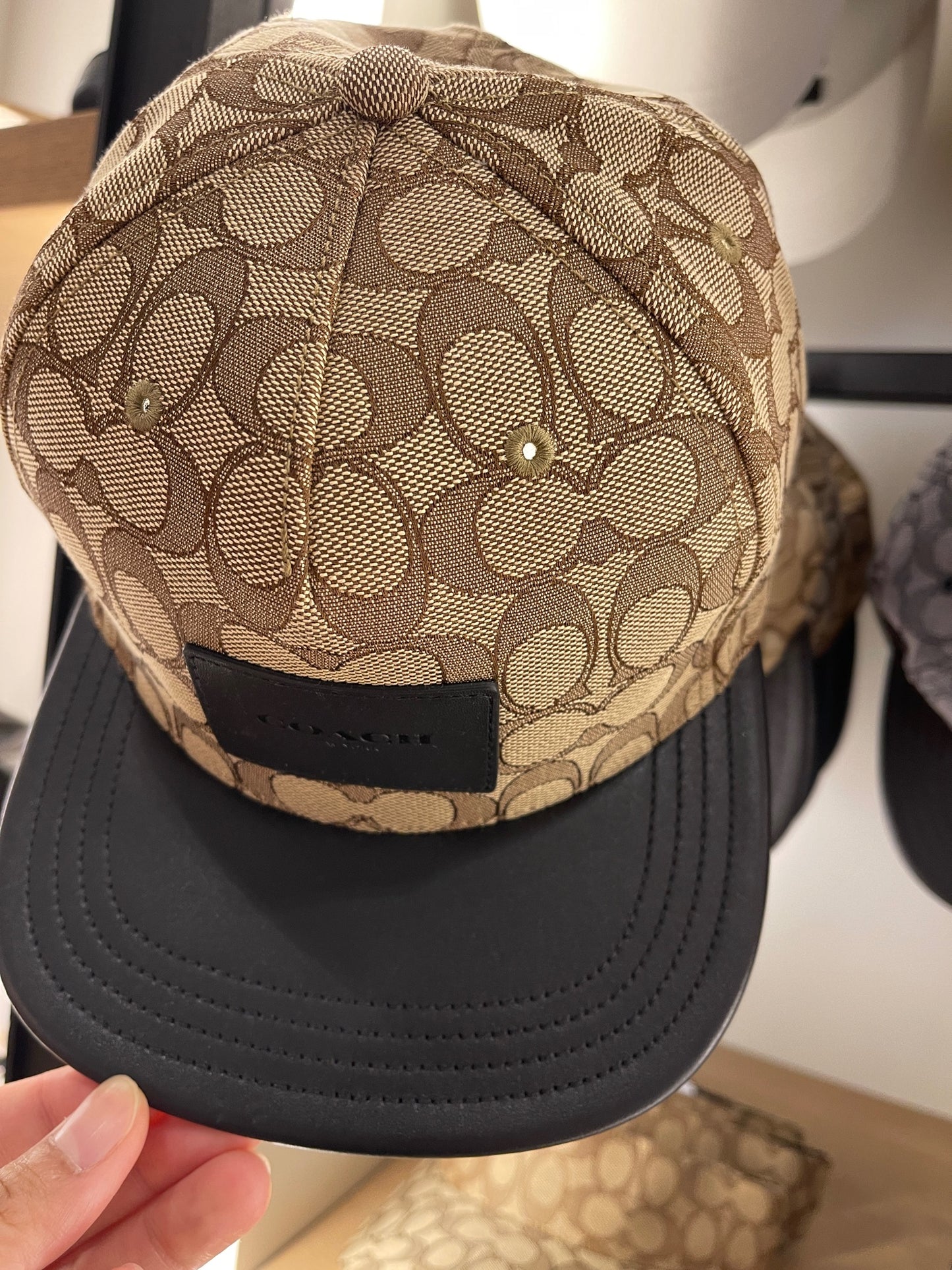 Flat Brim Hat Coach Mens Cap Coach Signature Flat Brim Hat Coach