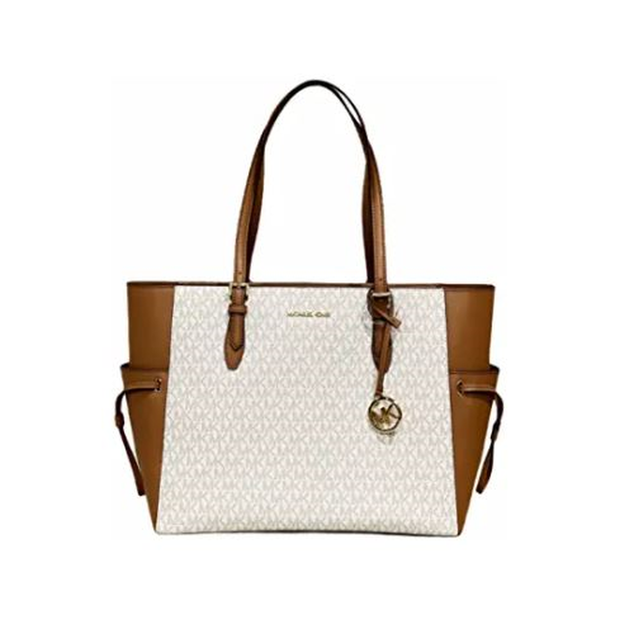 Michael Kors Gilly Large Logo Drawstring Travel Tote In Monogram Vanilla Multi