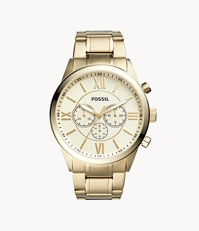 Fossil Men Flynn Chronograph Gold-Tone Stainless Steel Watch Bq1128Ie (Pre-Order)