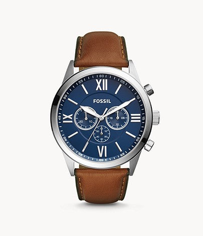 Fossil Men Flynn Chronograph Brown Leather Watch Bq2125 (Pre-Order)