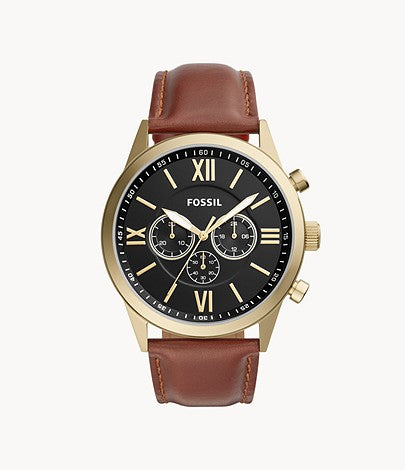 Fossil Men Flynn Chronograph Brown Leather Watch Bq2261 (Pre-Order)