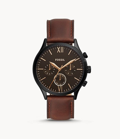 Men Fenmore Midsize Multifunction Brown Leather Watch Bq2453 (Pre-Order)