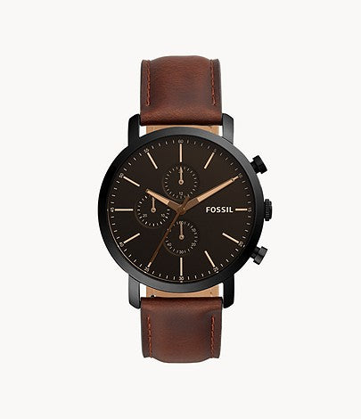 Fossil Men Luther Three-Hand Brown Leather Watch Bq2461 (Pre-Order)