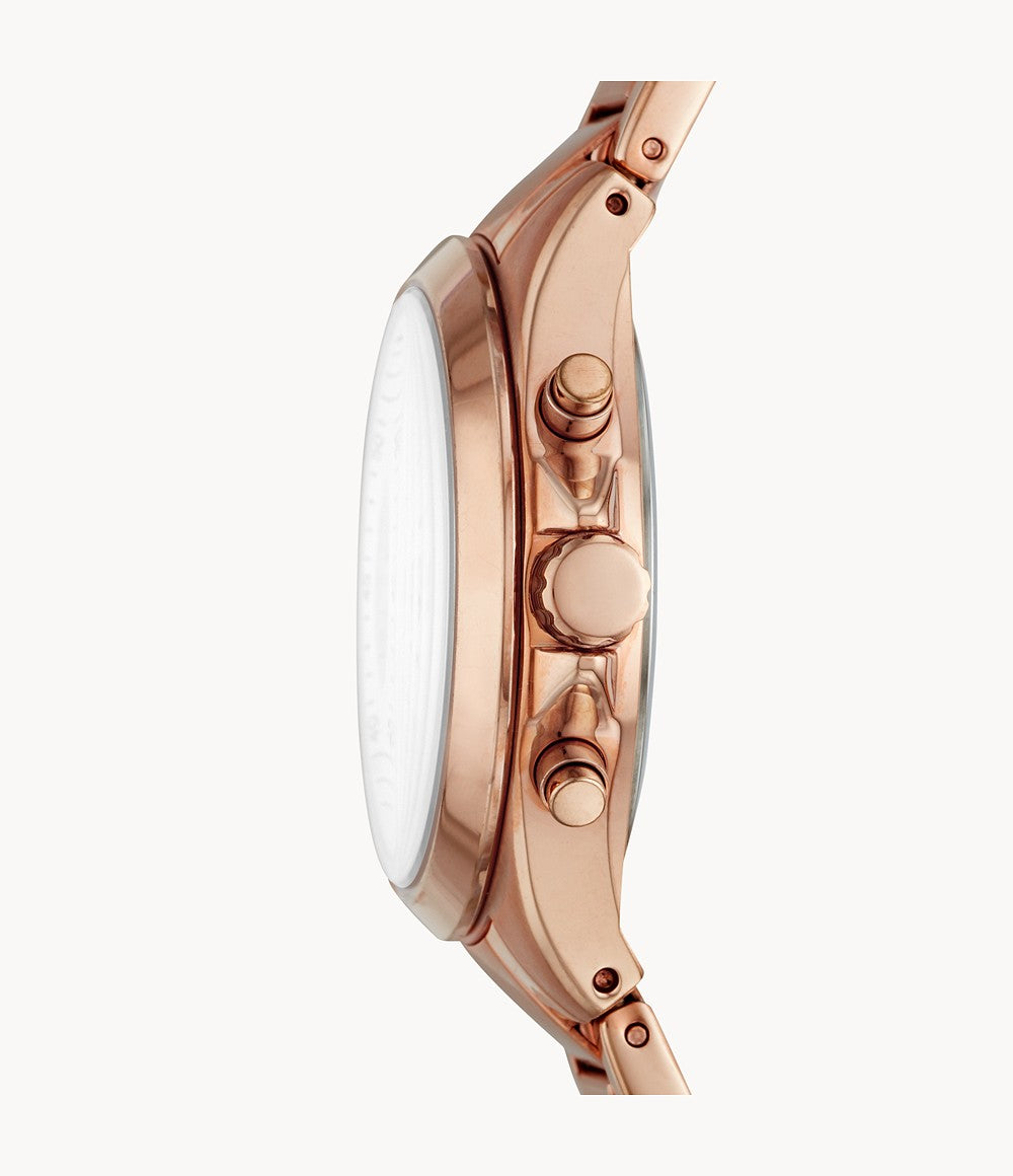 Fossil Women Modern Courier Midsize Chronograph Rose-Gold-Tone Stainless Steel Watch BQ3036