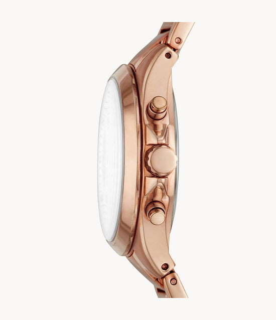 Fossil Women Modern Courier Midsize Chronograph Rose-Gold-Tone Stainless Steel Watch Bq3036 (Pre-Order)