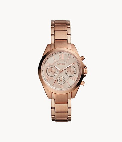 Fossil Women Modern Courier Midsize Chronograph Rose-Gold-Tone Stainless Steel Watch BQ3036