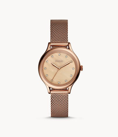 Fossil Women Laney Three-Hand Rose Gold-Tone Stainless Steel Watch Bq3392 (Pre-Order)