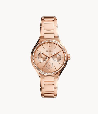 Fossil Women Eevie Multifunction Rose Gold Stainless Steel Watch Bq3721 (Pre-Order)