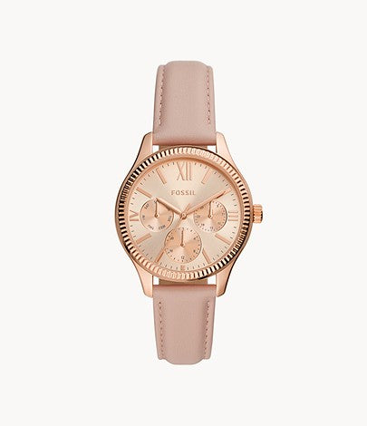 Fossil Women Rye Multifunction Nude Leather Watch Bq3763 (Pre-Order)