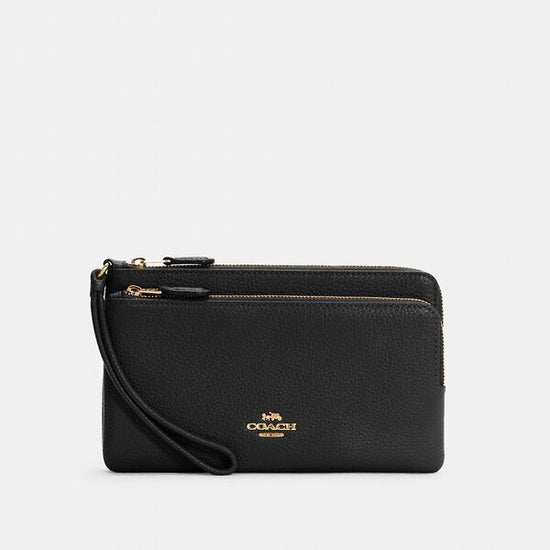 Coach Double Zip Wallet In Black (Pre-Order)