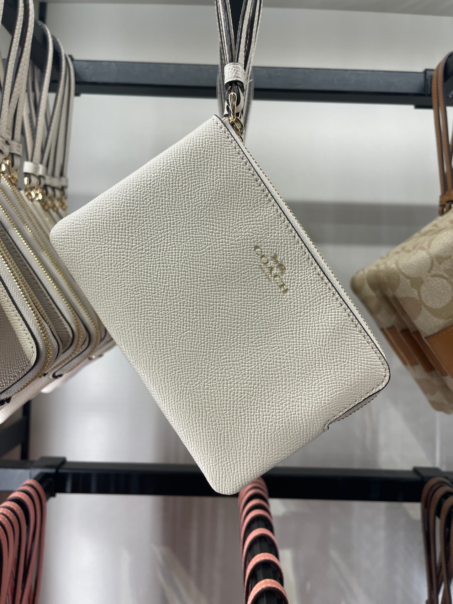 Load image into Gallery viewer, Coach Corner Zip Small Wristlet In Gold Chalk (Pre-Order)
