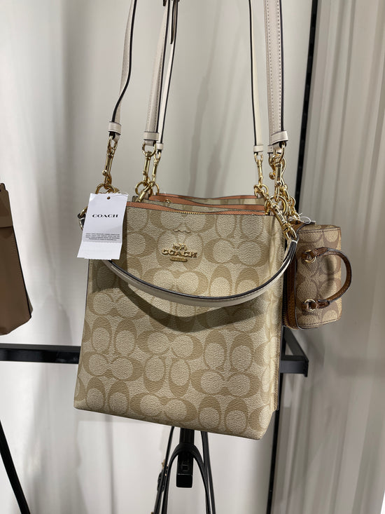 Load image into Gallery viewer, Coach Mollie Bucket Bag 22 In Signature Light Khaki Chalk (Pre-Order)
