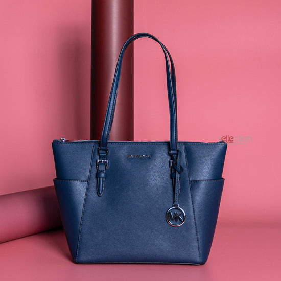 Load image into Gallery viewer, Michael Kors Charlotte Large Tote In Navy
