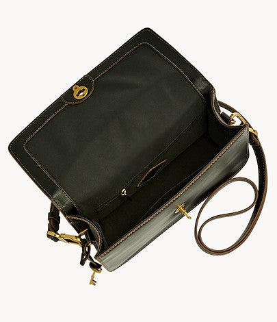 Load image into Gallery viewer, Fossil Ainsley Flap Crossbody In Black (Pre-Order)
