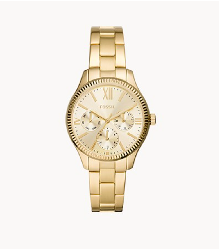 Fossil Women Rye Multifunction Gold-Tone Stainless Steel Watch Bq3692 (Pre-Order)