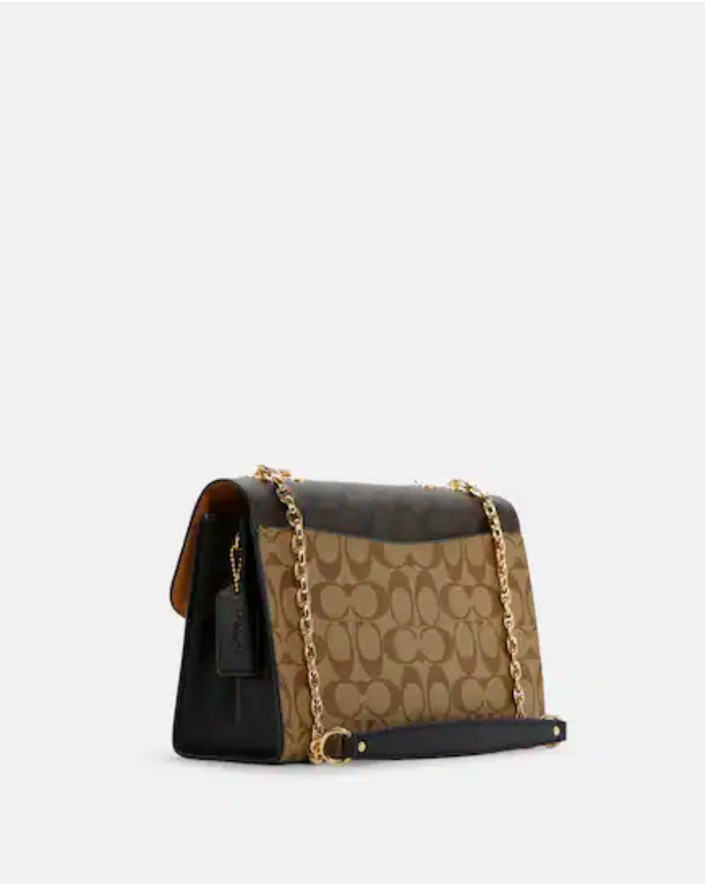 Load image into Gallery viewer, Coach Lane Shoulder Bag In Colorblock Signature Khaki Brown Multi
