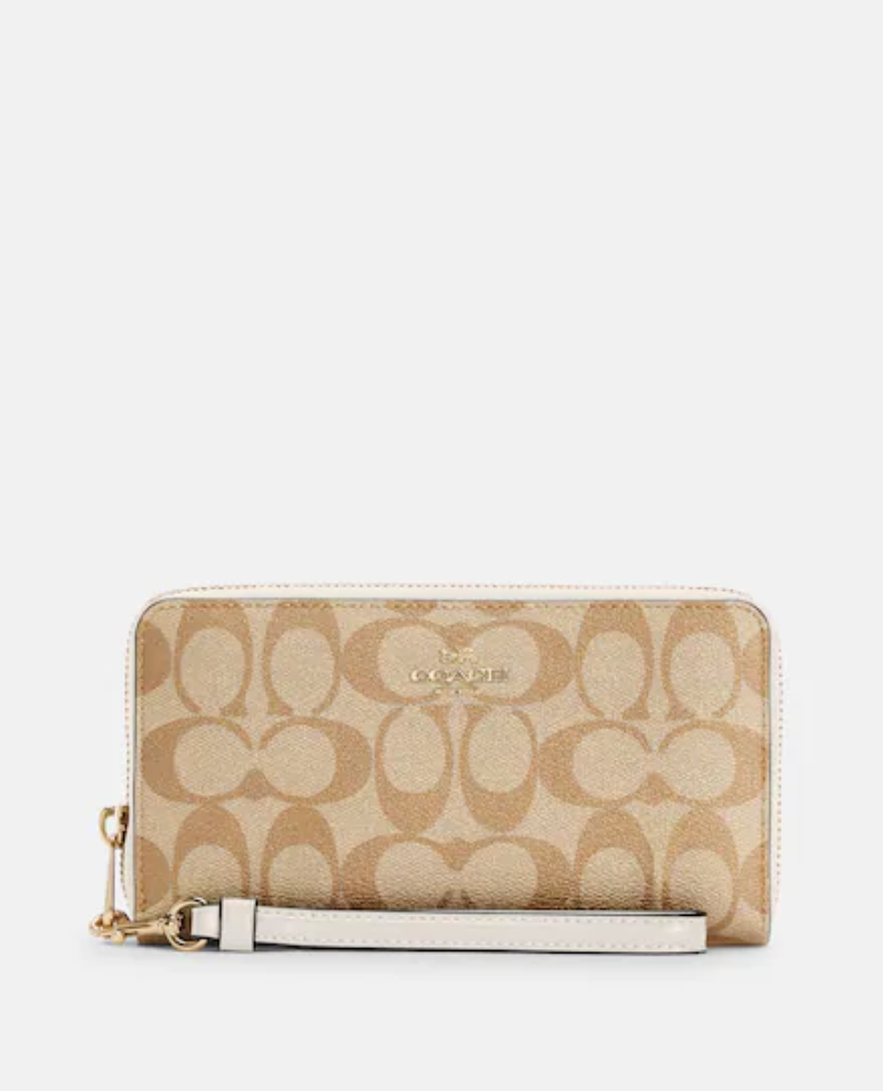 Coach Long Zip Around Wallet In Signature Light Khaki Chalk (Pre-Order)