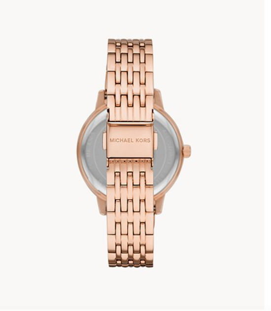 Michael Kors Women Melissa Three-Hand Rose Gold-Tone Stainless Steel Watch Mk4369 (Pre-Order)