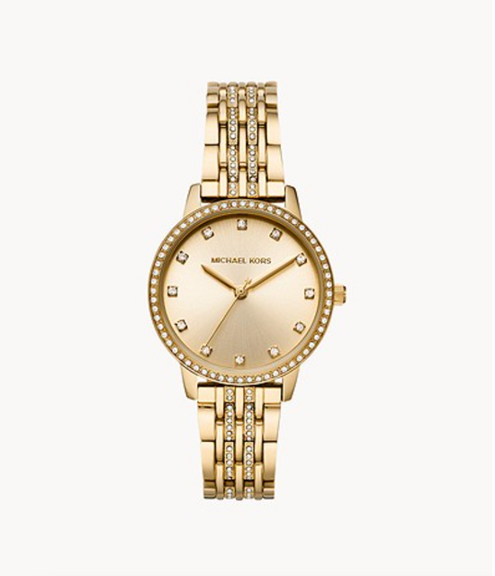 Michael Kors Women Melissa Three-Hand Gold-Tone Stainless Steel Watch Mk4368 (Pre-Order)