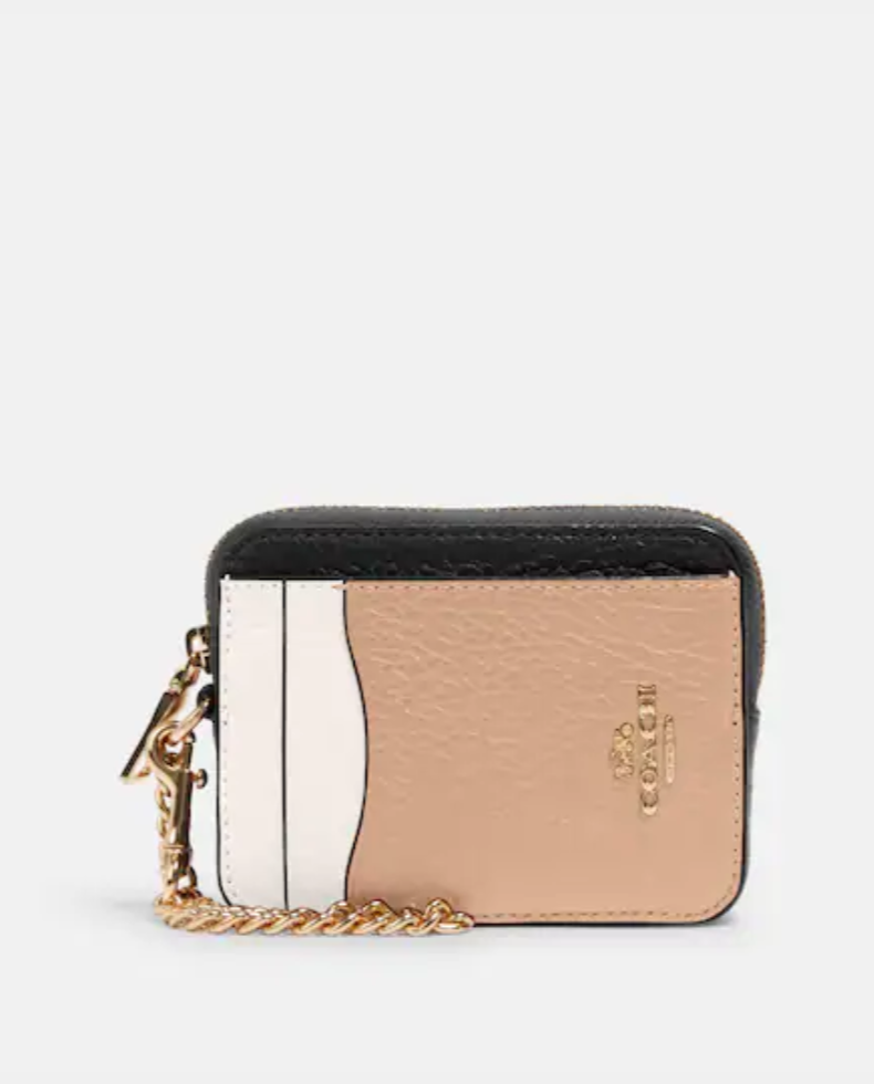 Coach Zip Card Case In Colorblock Chalk Multi (Pre-Order)