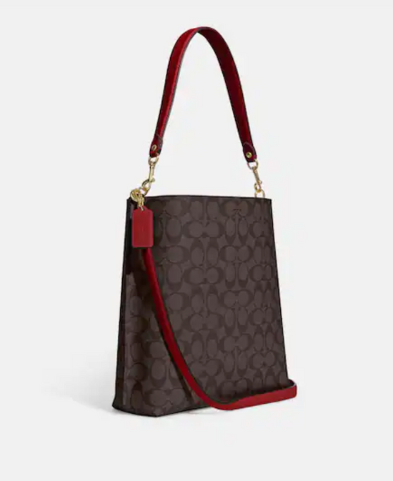 Load image into Gallery viewer, Coach Mollie Bucket Bag In Signature Brown 1941 Red (Pre-Order)
