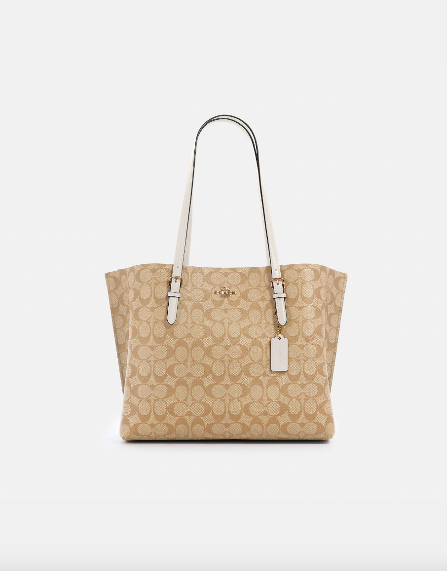 Coach Mollie Tote In Signature Light Khaki Chalk (Pre-Order)