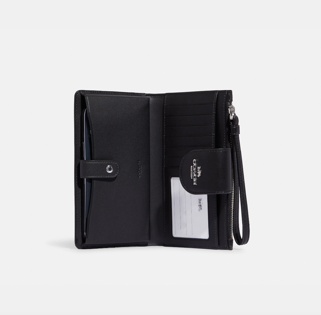 Coach Phone Wallet In Colorblock Signature Graphite Black (Pre-Order)