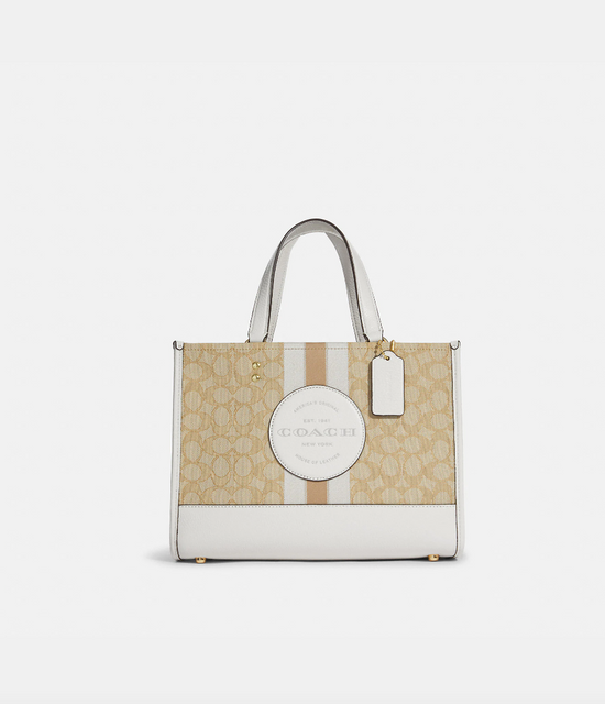 Coach Dempsey Carryall In Signature Jacquard With Coach Patch Light Khaki Chalk (Pre-order)