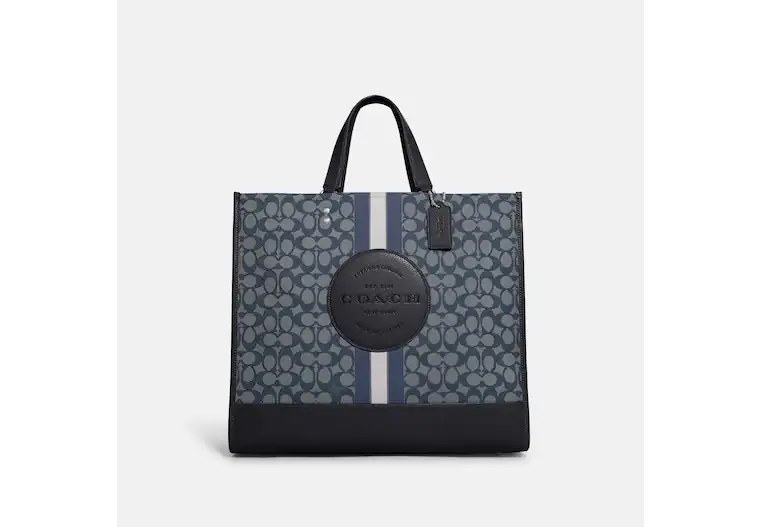 Coach Dempsey Tote 40 Signature Jacquard With Patch In Denim Midnight Navy Multi (Pre-order)