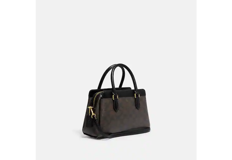 Coach Mini Darcie Carryall In Signature Brown Black