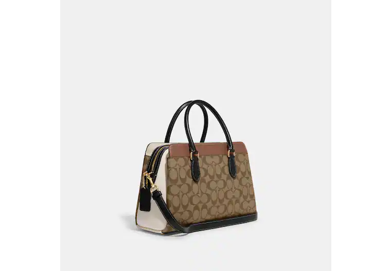 Load image into Gallery viewer, Coach Darcie Carryall Colorblock Signature In Khaki Multi (Pre-order)
