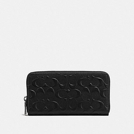 RM350 SAS Best Seller (PRE-ORDER) Coach Men Around Zip Wallet In Embossed Black Signature Leather