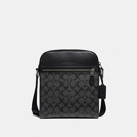 Load image into Gallery viewer, Coach Men Houston Flight Bag In Signature Charcoal Black (Pre-Order)
