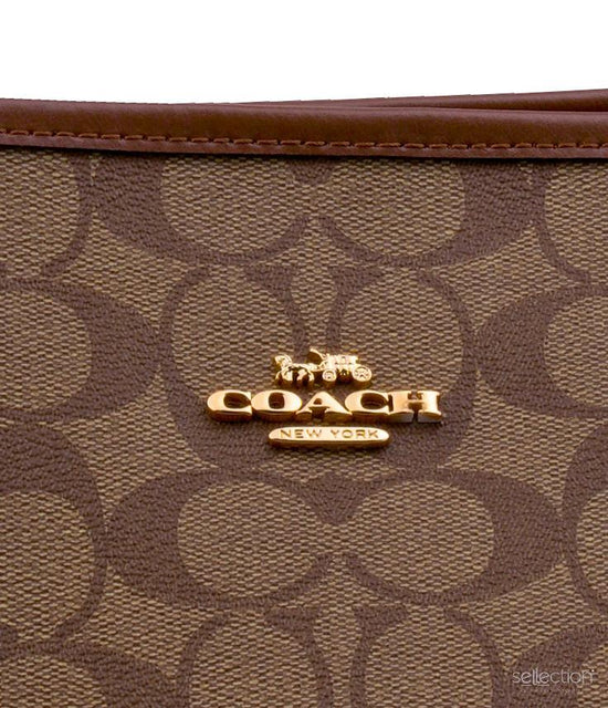 Coach Open City Tote In Signature Khaki Saddle (Pre-Order)