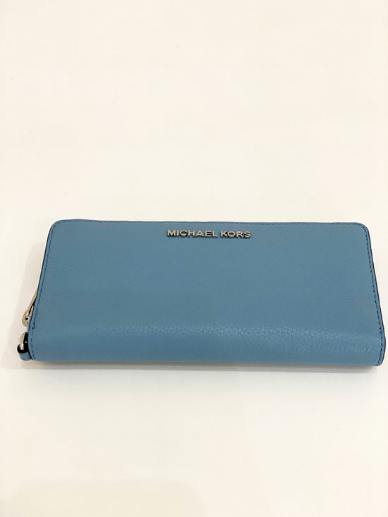 Michael Kors Large Travel Continental Wallet In Powder Blue