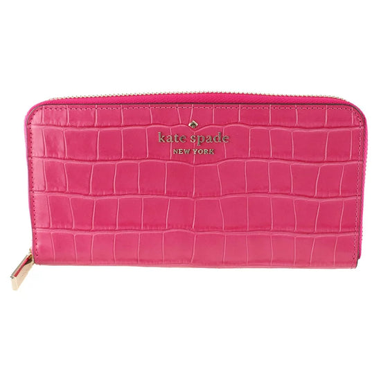 Kate Spade Staci Embossed Wallet In Festive Pink