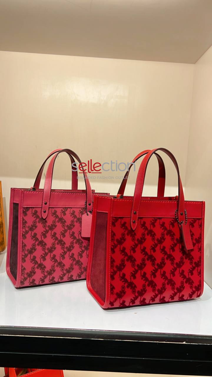 (PRICE REDUCED) Coach Field Tote 22 With Horse And Carriage In 1941 Red (Boutique Collection)